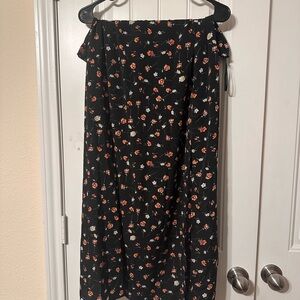 Floral Black Skirt